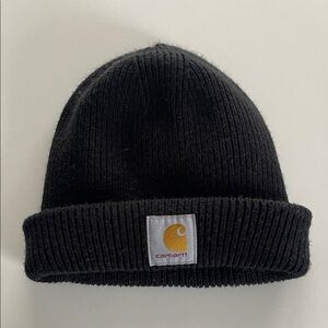 Carhartt Black Beanie with Yellow Logo Patch